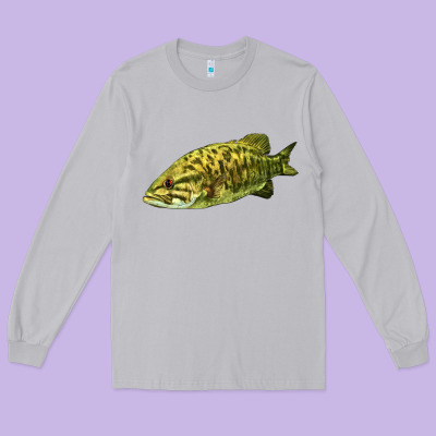 Smallmouth Bass Fish Illustrations Long Sleeve Tee Designed By Lillyallendesigns
