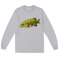 Moon Dust Smallmouth Bass Fish Illustrations Long Sleeve Tee - LillyAllenDesigns