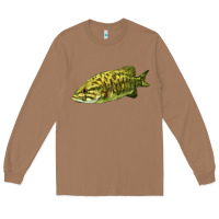 Toasted Coconut Smallmouth Bass Fish Illustrations Long Sleeve Tee - LillyAllenDesigns