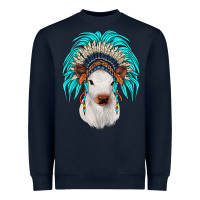 Calf Indian Headdress Heavyweight Sweatshirt | Teevron