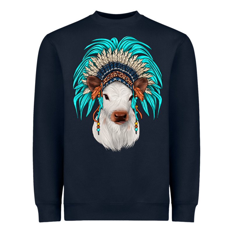 Calf Indian Headdress Heavyweight Sweatshirt by JahusDesignShop | Teevron