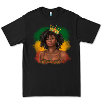 Black black queen with juneteenth flag Premium Tee - texasbilliewilder