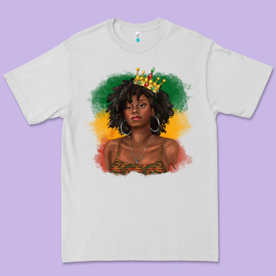 Premium Tee black queen with juneteenth flag
