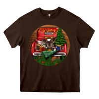 Chocolate Brown Baby Cow Christmas Heavy Core Tee - RanaPortraitStore