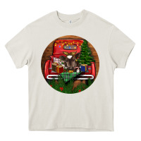 Cream Baby Cow Christmas Heavy Core Tee - RanaPortraitStore