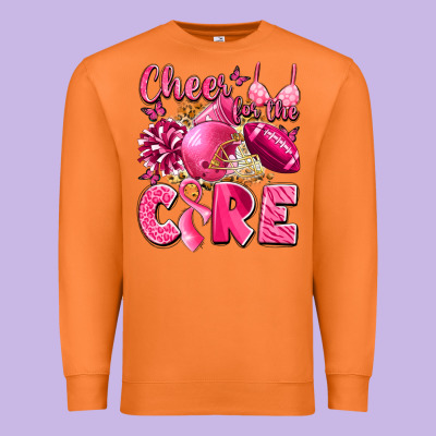 Cheer For The Cure Breast Cancer Premium Sweatshirt Designed By Lillyallendesigns