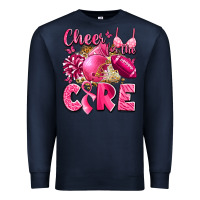 Navy cheer for the cure breast cancer Premium Sweatshirt - LillyAllenDesigns
