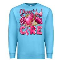 Ocean Blue cheer for the cure breast cancer Premium Sweatshirt - LillyAllenDesigns