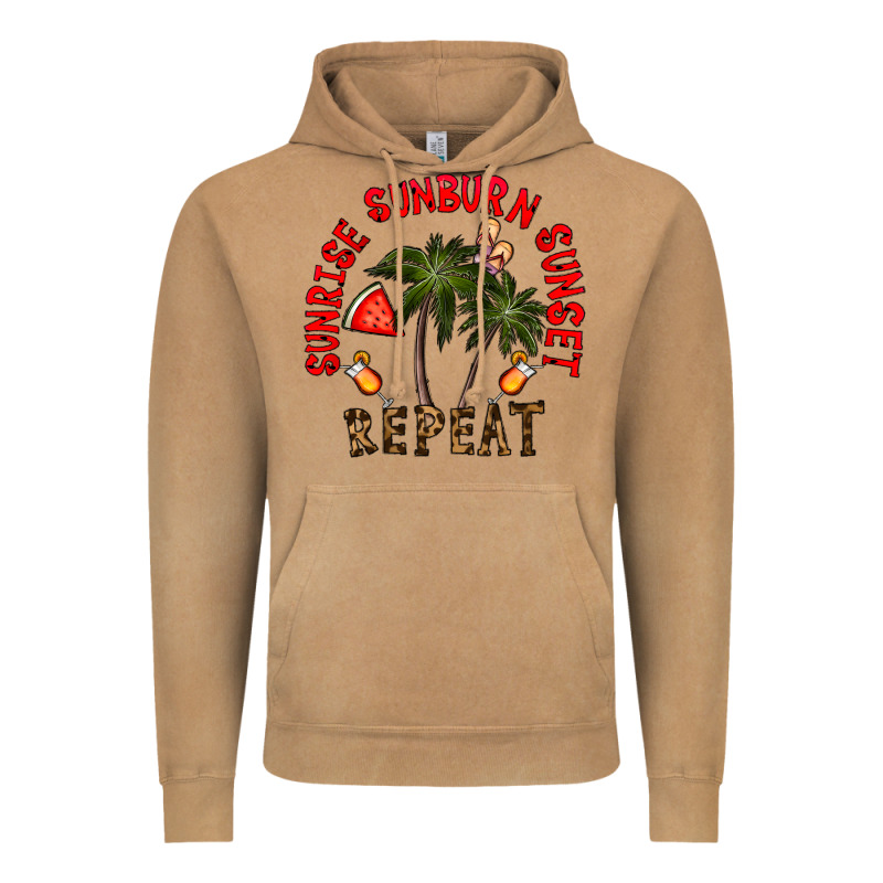 Sunrise Sunburn Sunnset Repeat Vintage Hoodie by CowhideDigitalArt | Teevron
