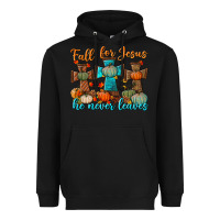 Black fall for jesus he never leaves Heavyweight Hoodie - BundleAndBundleShop