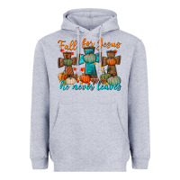 Heather Grey fall for jesus he never leaves Heavyweight Hoodie - BundleAndBundleShop