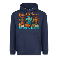Navy fall for jesus he never leaves Heavyweight Hoodie - BundleAndBundleShop