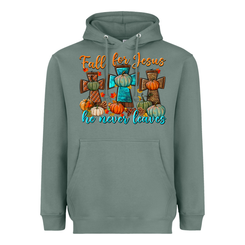 Fall For Jesus He Never Leaves Heavyweight Hoodie by BundleAndBundleShop | Teevron
