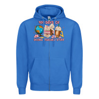 True Royal 100 days of doing teacher stuff Zipper Hoodie - MaliasSmallBusiness