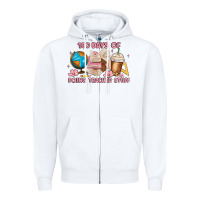 White 100 days of doing teacher stuff Zipper Hoodie - MaliasSmallBusiness