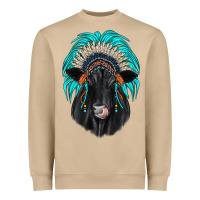 Mushroom black angus indian headdress Heavyweight Sweatshirt - JahusDesignShop