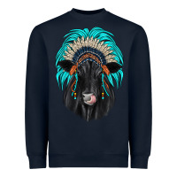 Navy black angus indian headdress Heavyweight Sweatshirt - JahusDesignShop