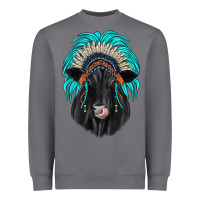 Storm black angus indian headdress Heavyweight Sweatshirt - JahusDesignShop