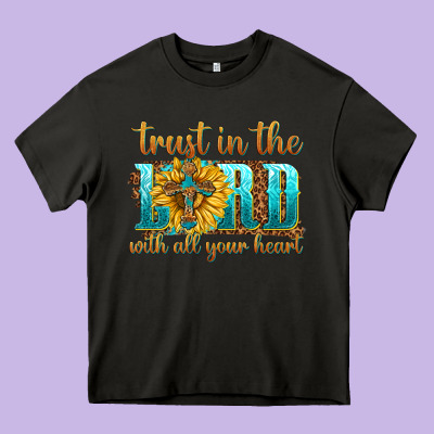 Trust In The Lord With All Your Heart Heavy Core Tee Designed By Texasbilliewilder
