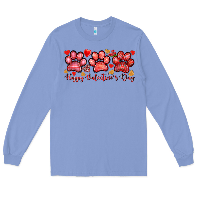 Happy Valentines Day Paws Long Sleeve Tee by NancyCooperArtShop | Teevron