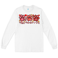 White happy valentines day paws Long Sleeve Tee - NancyCooperArtShop