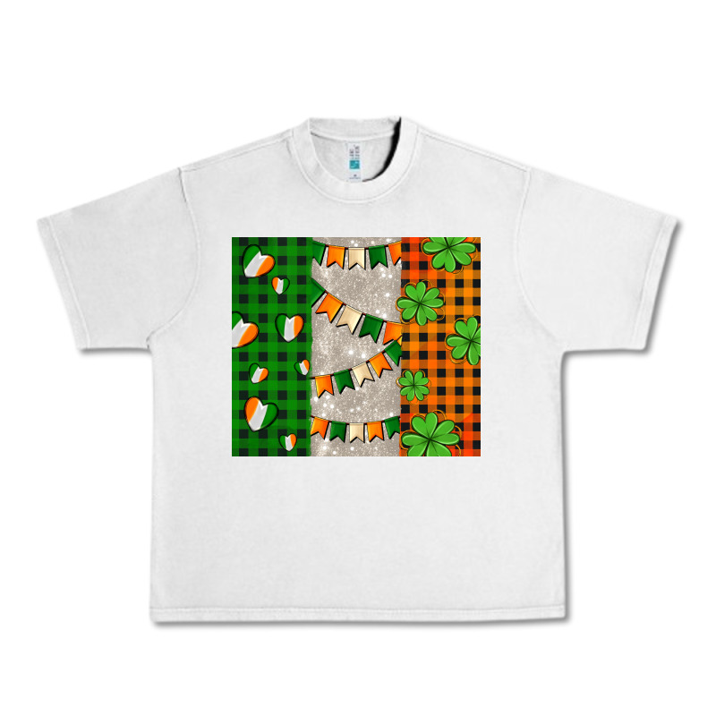 Irish Flag With Shamrocks And Heart Urban Heavy Tee by AdoDesignShop | Teevron