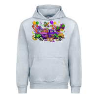 Heather Grey mardi gras truck Urban Hoodie - CowGirlArtShop