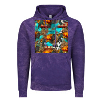 Cloud Purple western sunset bison and sunflowers seamless pattern Vintage Hoodie - HRA Design Shop