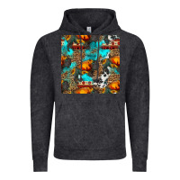 Vintage Black western sunset bison and sunflowers seamless pattern Vintage Hoodie - HRA Design Shop