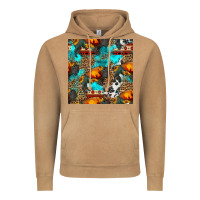 Vintage Camel western sunset bison and sunflowers seamless pattern Vintage Hoodie - HRA Design Shop