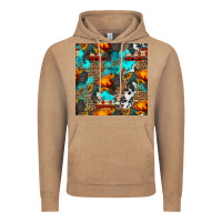 Vintage Coffee western sunset bison and sunflowers seamless pattern Vintage Hoodie - HRA Design Shop