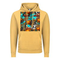 Vintage Mustard western sunset bison and sunflowers seamless pattern Vintage Hoodie - HRA Design Shop