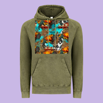 Western Sunset Bison And Sunflowers Seamless Pattern Vintage Hoodie Designed By Hra Design Shop