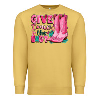 Antique Gold give cancer the boot Premium Sweatshirt - LillyAllenDesigns