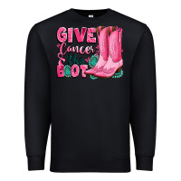 Black give cancer the boot Premium Sweatshirt - LillyAllenDesigns