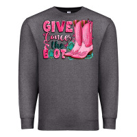Charcoal Heather give cancer the boot Premium Sweatshirt - LillyAllenDesigns