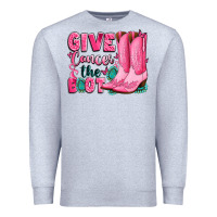 Heather Grey give cancer the boot Premium Sweatshirt - LillyAllenDesigns