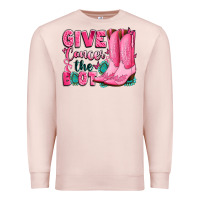 Pale Pink give cancer the boot Premium Sweatshirt - LillyAllenDesigns