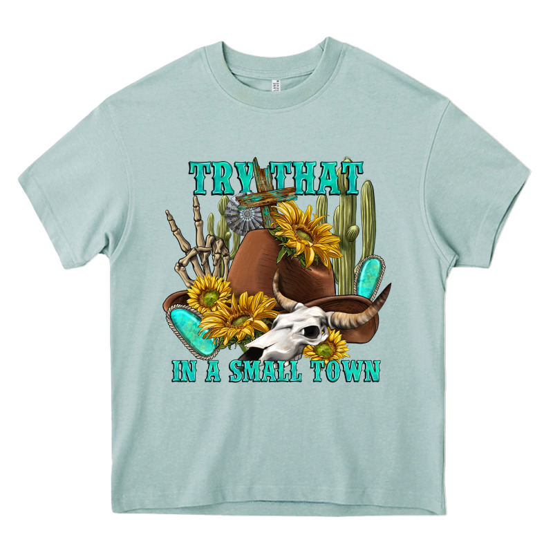 Try That In A Small Town Heavy Core Tee by texasbilliewilder | Teevron