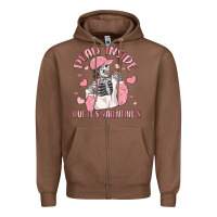 Chestnut dead inside but it's valentine's Zipper Hoodie - MaliasSmallBusiness