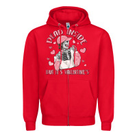 Red dead inside but it's valentine's Zipper Hoodie - MaliasSmallBusiness