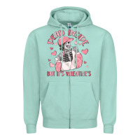 Seafoam dead inside but it's valentine's Zipper Hoodie - MaliasSmallBusiness