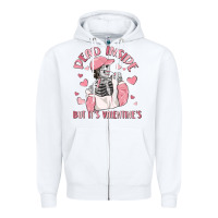 White dead inside but it's valentine's Zipper Hoodie - MaliasSmallBusiness