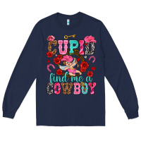 Navy cupid find me a cowboy Long Sleeve Tee - NancyCooperArtShop