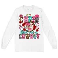 White cupid find me a cowboy Long Sleeve Tee - NancyCooperArtShop