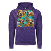 Cloud Purple western sunflowers cow seamless pattern Vintage Hoodie - HRA Design Shop