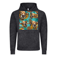 Vintage Black western sunflowers cow seamless pattern Vintage Hoodie - HRA Design Shop