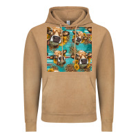 Western Sunflowers Cow Seamless Pattern Vintage Hoodie | Teevron