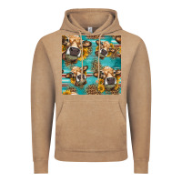 Vintage Coffee western sunflowers cow seamless pattern Vintage Hoodie - HRA Design Shop