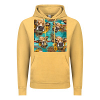 Vintage Mustard western sunflowers cow seamless pattern Vintage Hoodie - HRA Design Shop